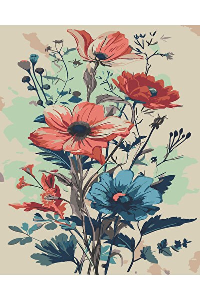 wombhobby RENK KARIŞIMI Sayılarla Boyama Seti 50x65 Çerçeveli (Kasnağa ) Gerili