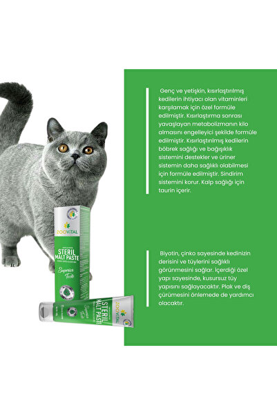 Zoovital Steril Paste 100 gr Kısırlaştırılmış Kediler İçin Malt Macun.