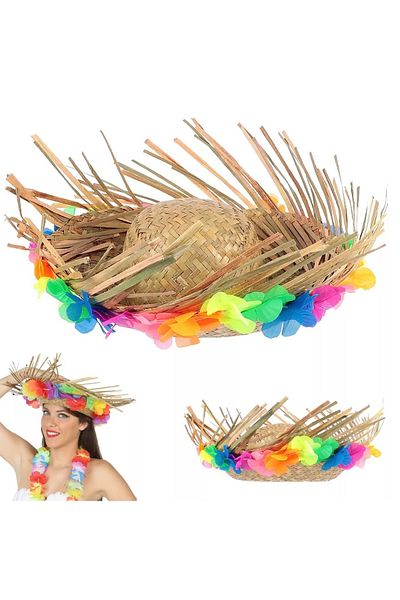 STOREMAX Bystoreby Natural Color Tasseled Knitted Straw Hawaiian Luau Ha Hat 13X36 cm Newdesing 646268