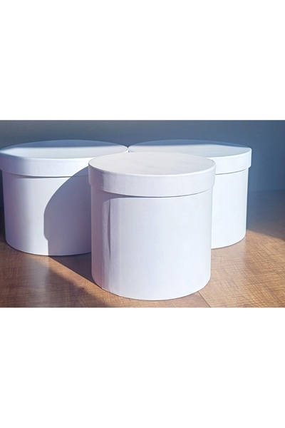 KERİBOX BEYAZ SİLİNDİR SET ÇAP 27-23-21 +19CM