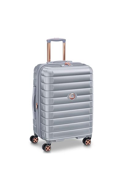 Delsey Helium Shadow 5.0 70cm Hardcase Expandable 4 Double Wheel Check-in Luggage Trolley Platinum