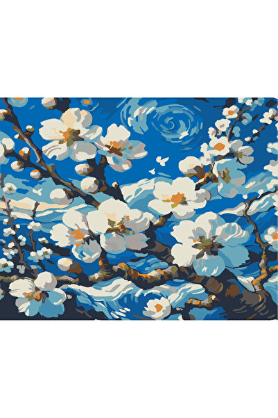 wombhobby MAVİNİN IŞILTISI Sayılarla Boyama Seti 80X100 Cm Çerçeveli (Kasnağa...