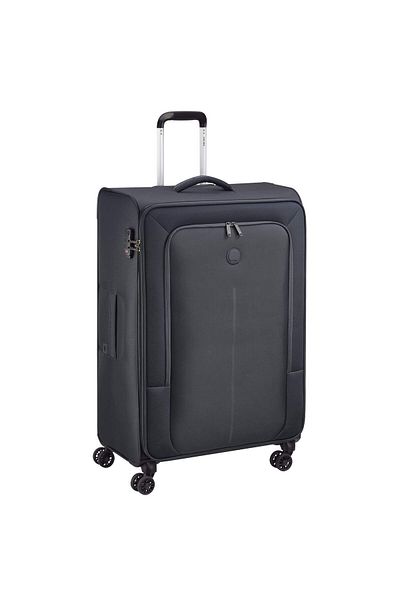 Delsey Caracas 80cm Softcase 4 Double Wheel Expandable Check-In Luggage Trolley Black