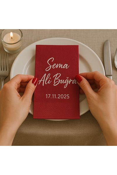 Karter İnovasyon Customizable 100 Promise Napkins, Wedding Decor, Promise Napkins