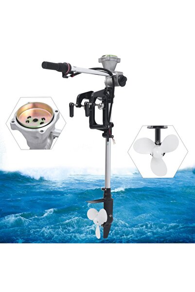 ABLACKS Benzinli Tırpan Motoru İle Uyumlu Tekne Motoru Uzun Şaftı Komple Set ...