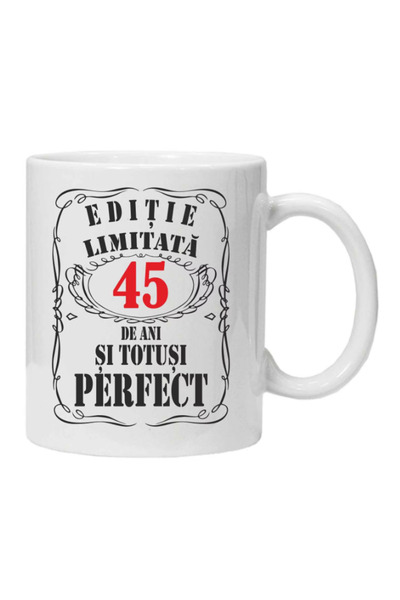 OEM Cana albă personalizată „ediție limitată”, 45 ani, INOVATIX®. 330 ml