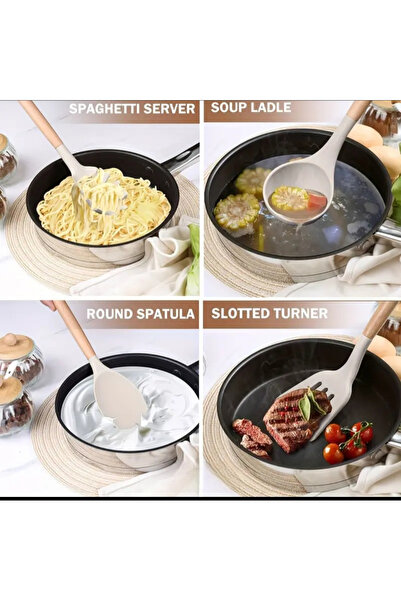 Felis Arte 6 Piece Bamboo Handle Large Size Silicone Set