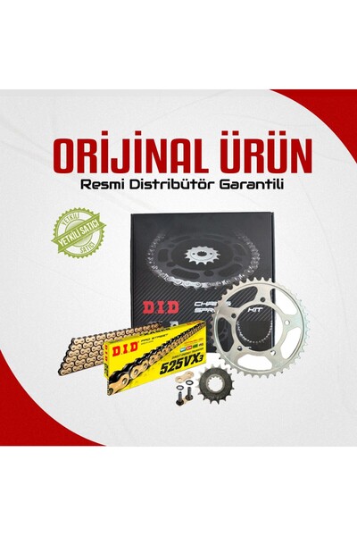 DID SET DID HONDA CBR 650R ZİNCİR DİŞLİ SETİ (2019-2023) X-RİNGLİ ZİNCİR (GOLD RENK)