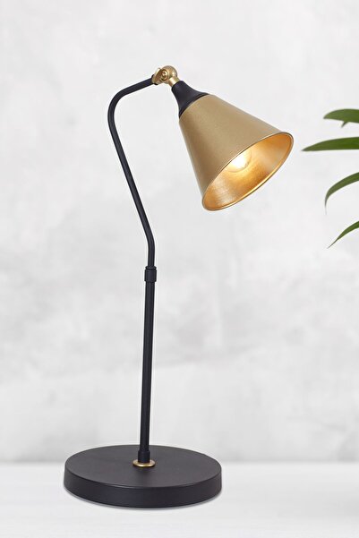 Luzarana Kapo Sarı -Siyah Metal Gövde Tasarım Lüx Masa Lambası