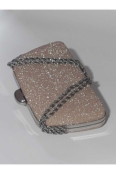 KEEBA Gold Evening Dress Bag - Glitter Gold Clutch for Night
