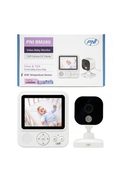 PNI Monitor video pentru bebeluși BM280, 2,8 inci, wireless, 2,4 GHz