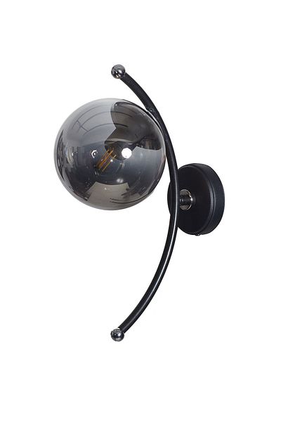 Luzarana Nora Black-chrome Metal Body Smoked Glass Design Luxury Sconce