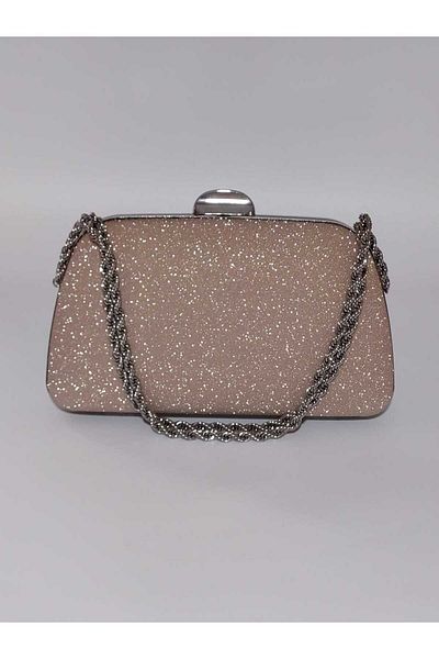 KEEBA Gold Evening Dress Bag - Glitter Gold Clutch for Night