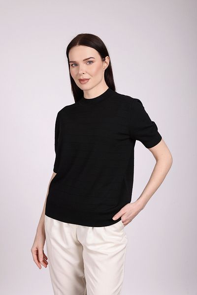 Sempre Tricotaj de damă cu mânecă scurtă 2603 negru