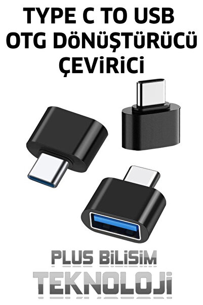 Plus Bilişim Type c to usb çevirici, type c otg dönüştürücü, usb otg, Type C 3.1 Usb 3.0 Data Çevirici Adaptör