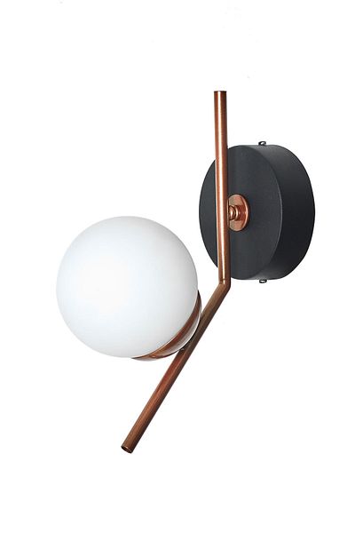 Luzarana Elite Copper Black Metal Body White Glass Design Luxury Horizontal Sconce