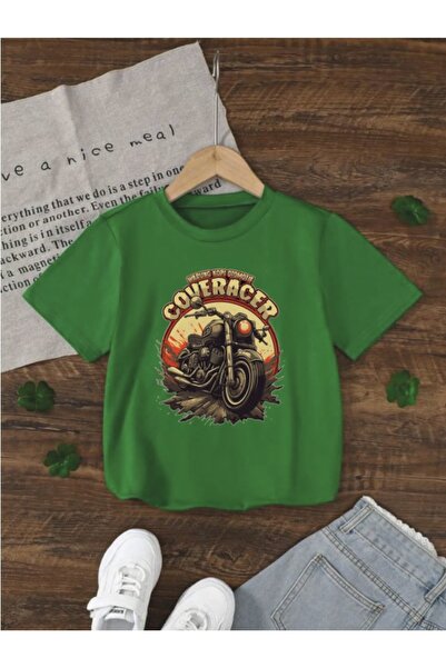 MORNİNG KİDS Tricou verde pentru băiat cu imprimeu cu decolteu rotund