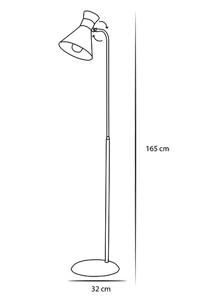 Luzarana Omega Sarı-Beyaz Metal Gövde Tasarım Lüx Yerden Aaydınlatma Lambader