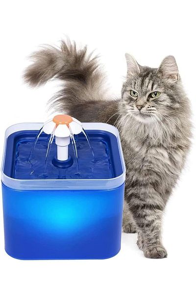 ALMEKAQUZ 2L Automatic Cat & Dog Water Fountain - Ultra Quiet Pet Drinking Dispenser with Smart Pump, LED
