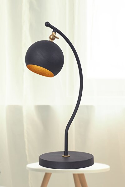 Luzarana Moon Sarı-Siyah Metal Gövde Tasarım Lüx Masa Lambası