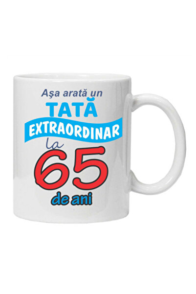 OEM Cana albă personalizată „Așa arată un tată extraordinar – 65 de ani”, INO...