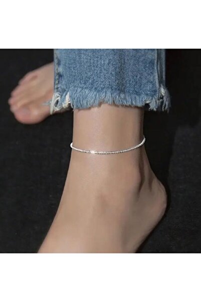 Dgt Luxury Gümüş Kaplama Zincir Halhal