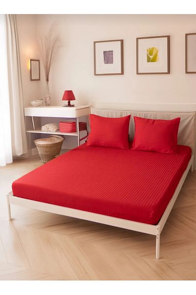 GASEL ÇARŞI Satin Elastic Double Cashmere Set - 160x200 & 180x200