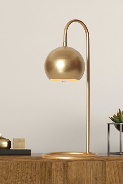 Luzarana Sonar Sarı Metal Tasarım Lüx Masa Lambası