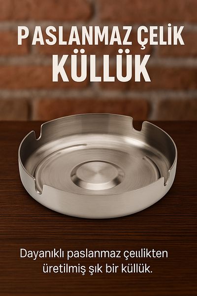 fitfiyat Ανοξείδωτο Τασάκι Cafe-εστιατόριο-τσάι-κήπος Γυαλισμένο ανοξείδωτο