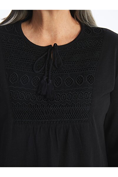 LC Waikiki LCW Grace Bağlamalı Yaka Nakışlı Kadın Bluz