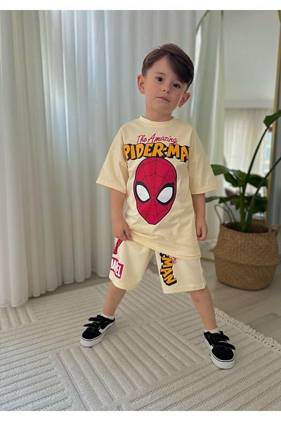 öykümgaleria Boy's Summer Top and Bottom Set with Shorts