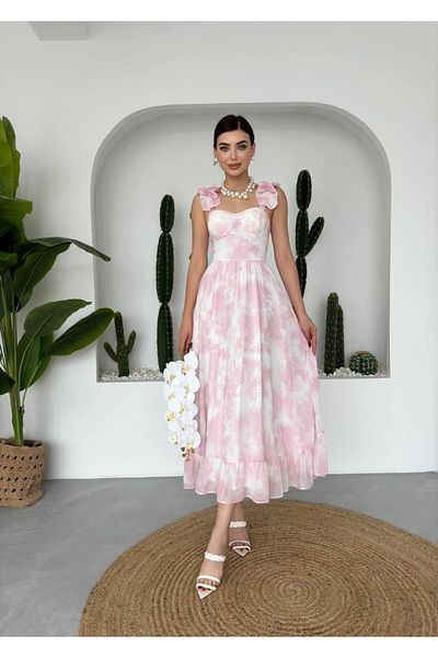 conconmoda Bridley Rosa Long Chiffon Dress