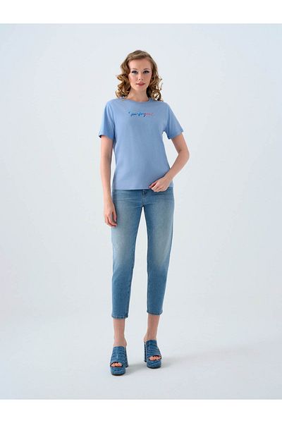 Loft Light Blue Women's T-Shirt Lf 2039154