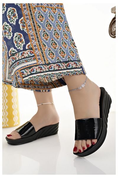 Modafırsat Women's Daily Slippers Black Stylish Comfortable Home Sea Beach Dowry Bundle Out Slippers