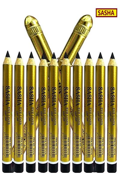 SASHA Sasha Black Small Eyeliner Pencil, Old Eyeliner, 12 Pieces