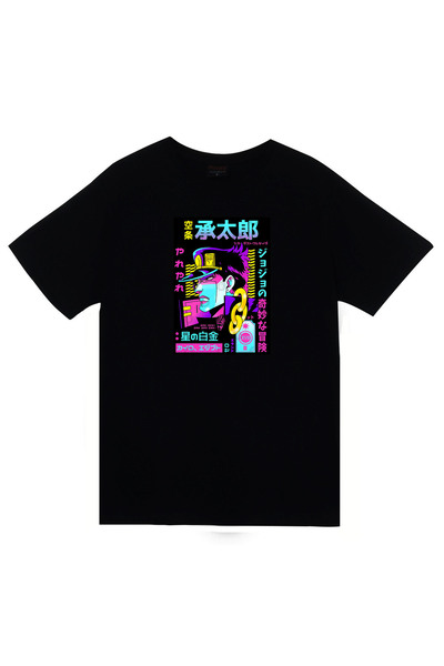 fame-stoned Jojo Anime Štampano Unisex 100% pamuk Crna T-shirt