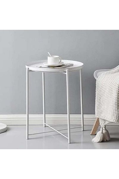 Trendat White iron side table