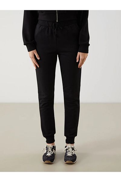 LC Waikiki XSIDE Μαύρο Γυναικείο Φούτερ Jogger με ελαστική μέση