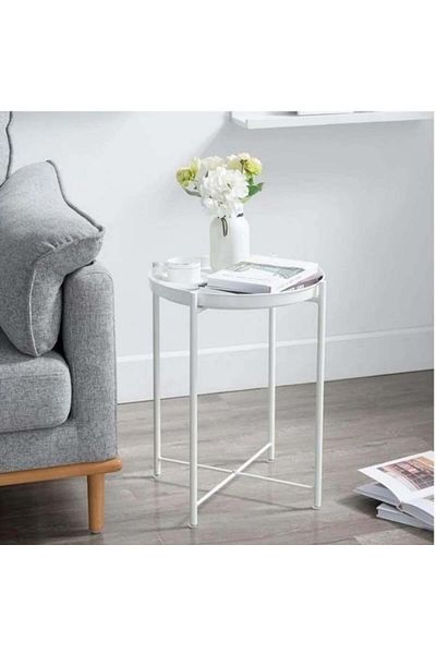 Trendat White iron side table