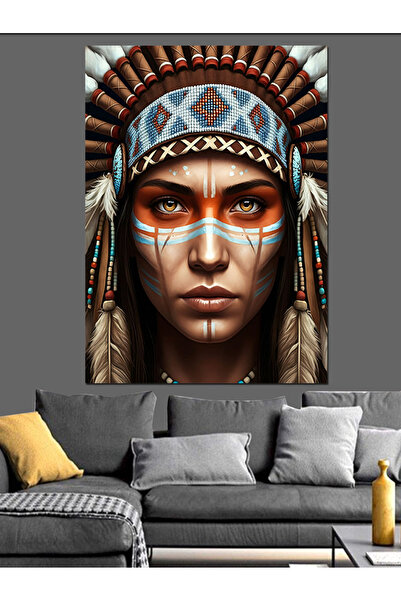 ekart Native American Woman Decorative Canvas - Mdf Wood Painting