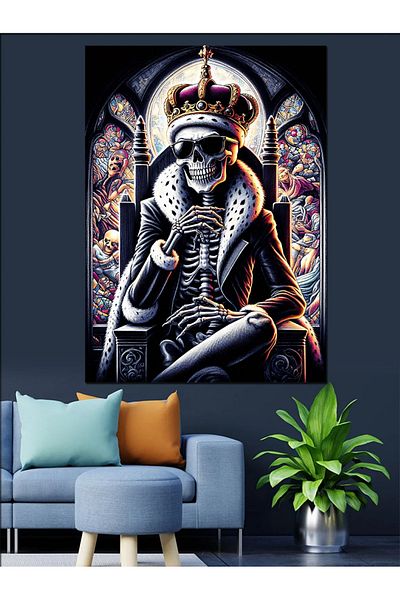 ekart King Skeleton Διακοσμητικός Καμβάς - Ξύλινος Πίνακας MDF