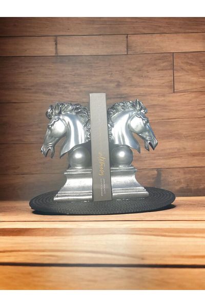 Madam Teresa Suport de cărți decorativ, realizat manual, din 2 bucăți, cu bust de cal, 26 cm