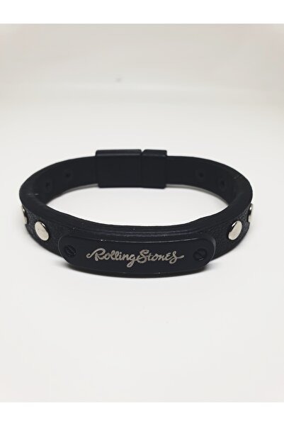 mama india alaçatı Rolling Stones Studded Men's Bracelet 19 cm No:4