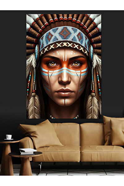 ekart Native American Woman Decorative Canvas - Mdf Wood Painting