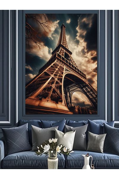 Tablomega Decorative Canvas under the Eiffel Tower - Mdf Wooden Painting
