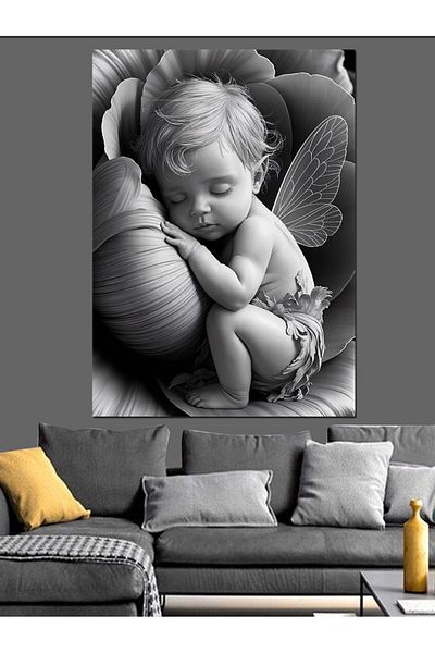 Tablomega Sleeping Baby Decorative Canvas - Mdf Wooden Painting