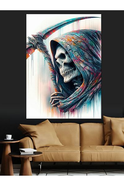 Tablomega Abstract Skeleton Decorative Canvas - Mdf Wooden Painting