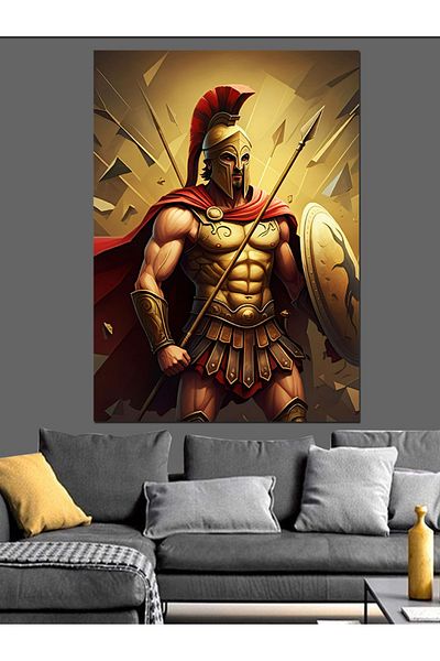 Tablomega Shielded Spartan Decorative Canvas - Mdf Wooden Painting