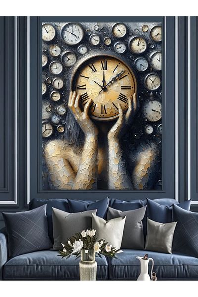 Tablomega Hands Holding Time Decorative Canvas - Mdf Wooden Painting