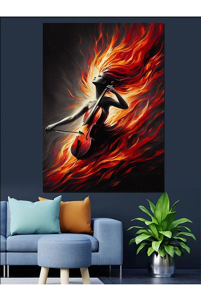 Tablomega Red Dancer Decorative Canvas - Mdf Wooden Painting